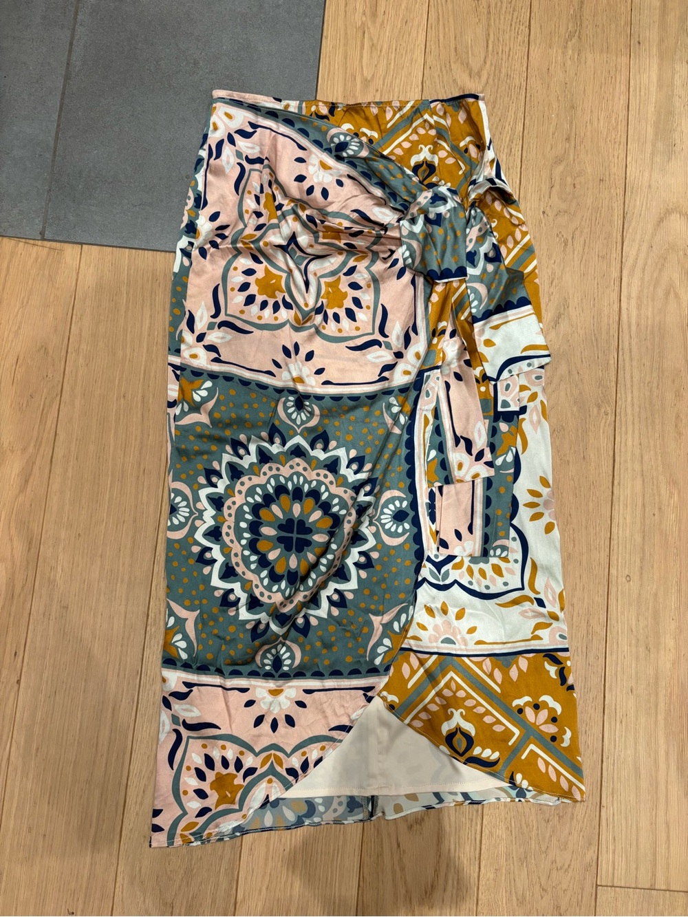Silvia Tcherassi Bonnan Patchwork Multicolor Print Side Tie Skirt